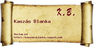 Kaszás Blanka névjegykártya